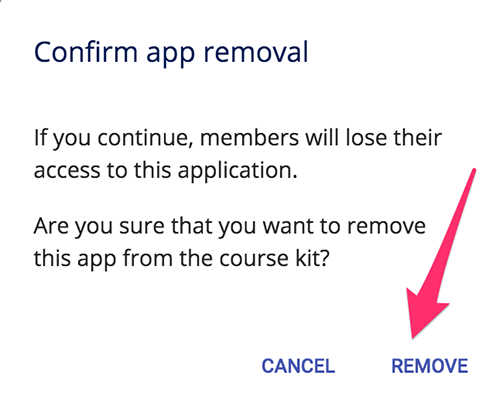 Confirm app removal