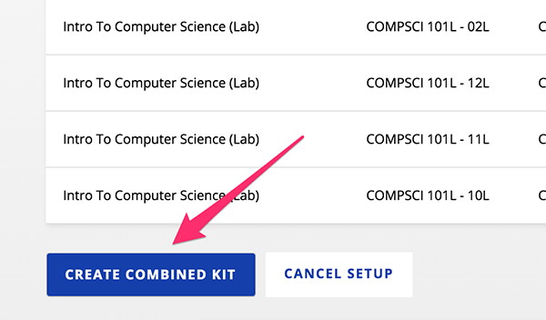 Create combined kit button